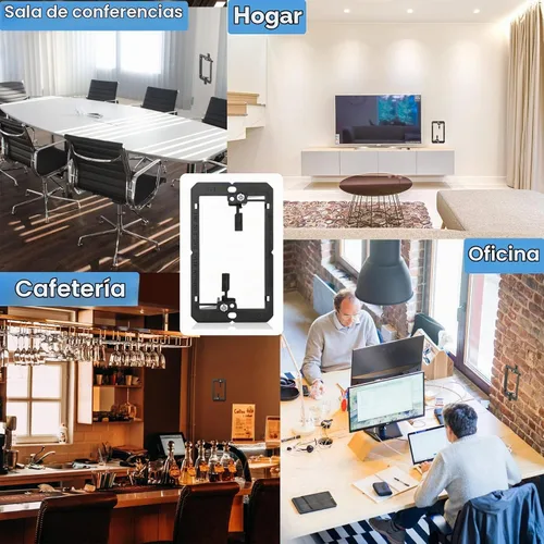 Vista 5 de Paquete de 25 soportes de montaje de bajo voltaje, 1 pandilla, 2 anillos, cables para paneles de yeso que pasan a través de placa de pared, placa