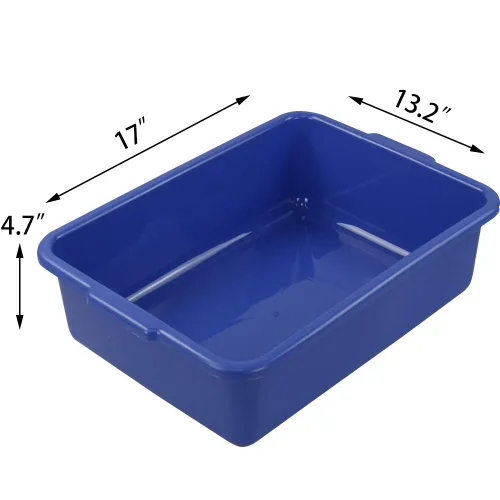 Vista 2 de Hespama 4 paquetes de 13 l comercial Bustub, caja de mano para lavabo, color azul
