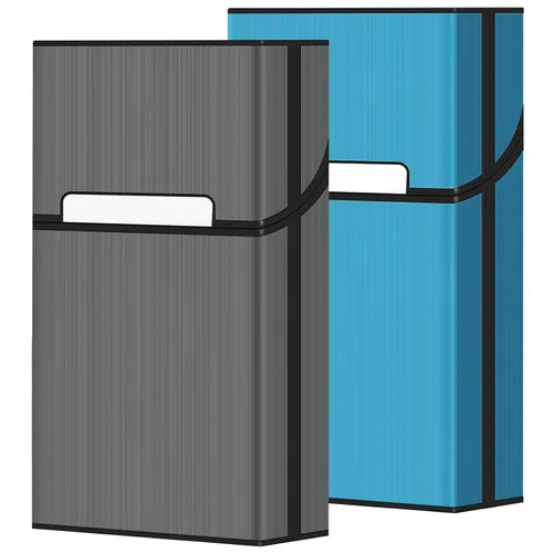 Vista 9 de Paquete de 2 fundas de soporte de cono preenrollado de tamaño 1-1/4 o King, estuche para cigarrillos diarios Gris + Plata