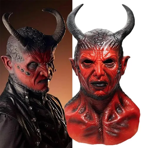 Vista 5 de TUTAVIAW Máscaras espeluznantes de Halloween para adultos, máscaras realistas de esqueleto alienígena zombi, disfraces de Halloween, accesorios