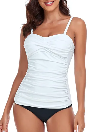 Vista 2 de RELLECIGA Top tankini fruncido para mujer