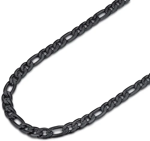 Vista 2 de PROSTEEL 316L Stainless Steel Figaro Chain Necklace for MenWomen, Black18K Real Gold Plated, 4mm to 13mm, 14inch to 30inch, Come Gift Box