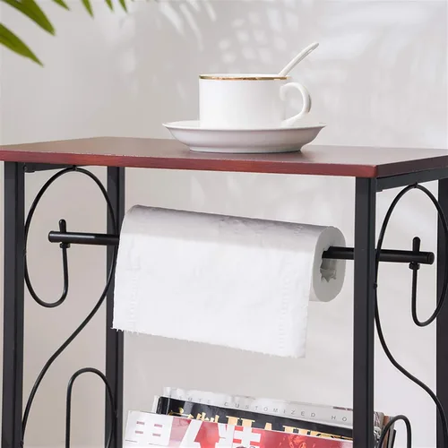 Vista 6 de Mesa auxiliar, mesa auxiliar para sofá y cama, mesa auxiliar multifuncional para interiores, mesa auxiliar de noche, mesita de noche para espacios