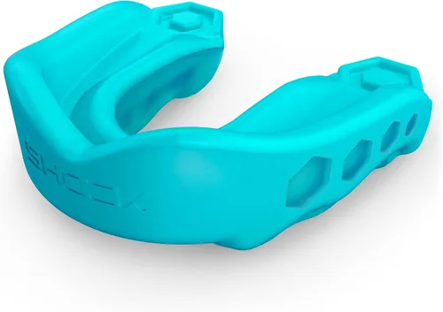 Vista 13 de Shock Doctor Gel Max - Protector bucal, protección resistente y ajuste personalizado, juvenil, frambuesa azul