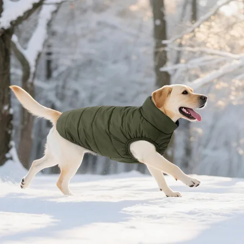 Vista 8 de ASENKU Abrigo de invierno para perro, resistente al viento, chaqueta de forro polar impermeable, ropa para mascotas para perros pequeños, medianos