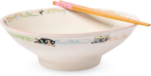 Vista 44 de Silver Buffalo Pokemon Spring Flowers con Pikachu, Bulbasaur, Squirtle y Charmander Tazón de cerámica para fideos ramen y arroz con palillos, apto