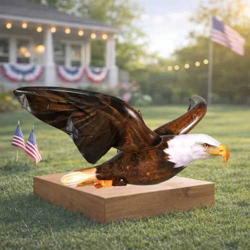 Vista 6 de Jet Creations Águila Calva Inflable con 38 Pulgadas de Envergadura, Marrón Oscuro, Figura Realista de Animal Salvaje, Ave Patriótica, Fiestas