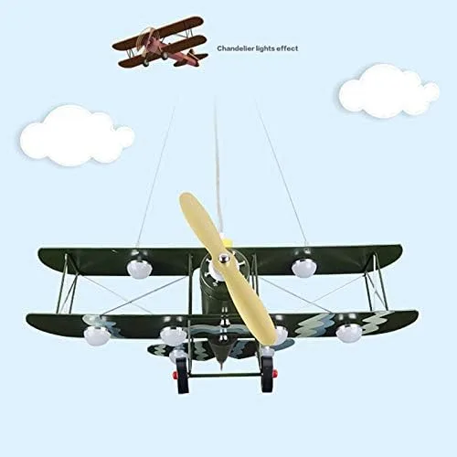Vista 8 de LITFAD Lámpara colgante de avión LED, lámpara de techo para niños de 8