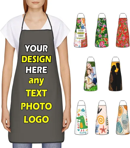 Vista 34 de Delantales impermeables personalizados para diseñar tu propia foto logotipo texto para cocinar hornear 28.3 x 20.4 pulgadas