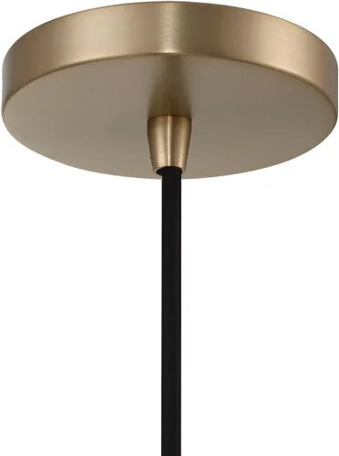 Vista 8 de Atwood - Lámpara de techo moderna minimalista de cristal y metal, bronce cepillado