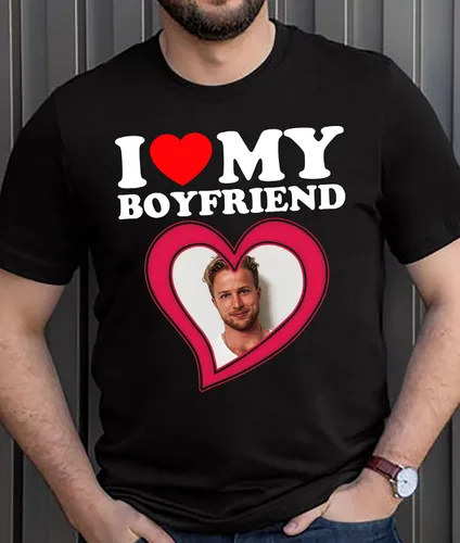 Vista 2 de I Love My Girlfriend Shirt - I Love My Boyfriend - Personalized Gifts for Men Women - Valentine Birthday Shirt Gift