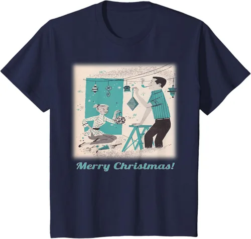 Vista 13 de Árbol de Navidad Retro Mcm playera clásico Par decoraciones, mujer XL, Asphalt