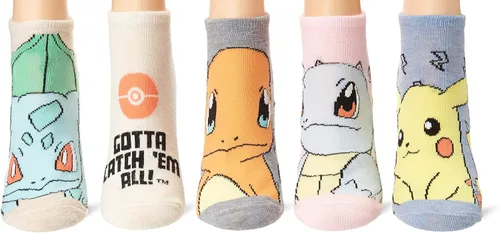 Vista 2 de Pokemon Womens 5 Pack No Show Socks