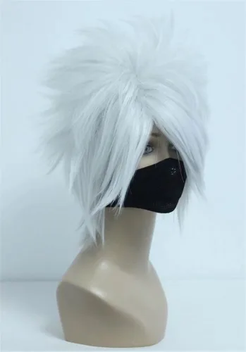 Vista 3 de COSPLAZA - Pelucas sintéticas blancas plateadas y de anime, para Halloween, cosplay Plateado