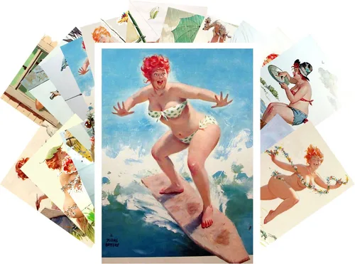 Vista 6 de PIXILUV Pinup Postal Pack 24pcs Vintage Pinup Sexy Girls Classic Sexy Girls