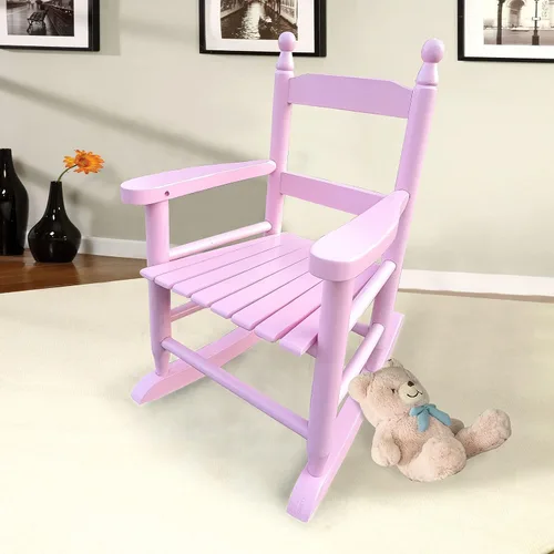 Vista 7 de HomVent Mecedora para niños, mecedora de madera para interiores y exteriores, mecedora de porche para niños, jardín, césped, balcón, patio trasero