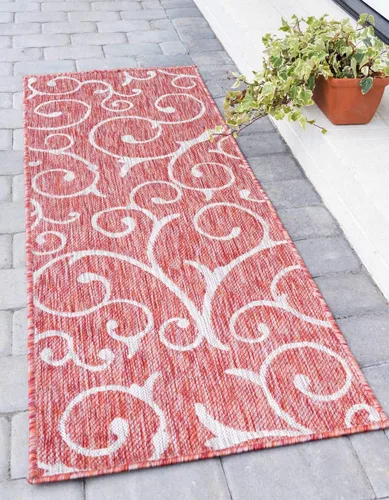 Vista 22 de Unique Loom Outdoor Botanical Collection - Alfombra rizada, 4 pies 1 pulgada x 6 pies 1 pulgada, rectangular, azul/marfil