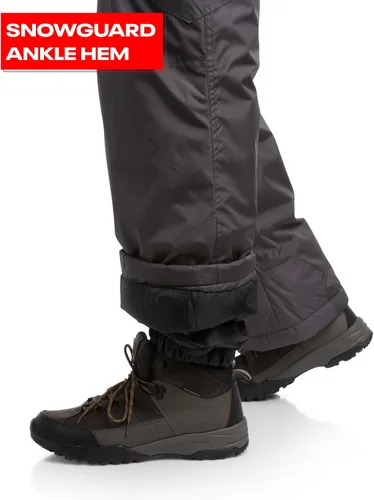 Vista 5 de Reebok Pantalones de nieve para hombre, pesados e impermeables, con bolsillos tipo cargo, polainas de nieve, pantalones de esquí para hombre