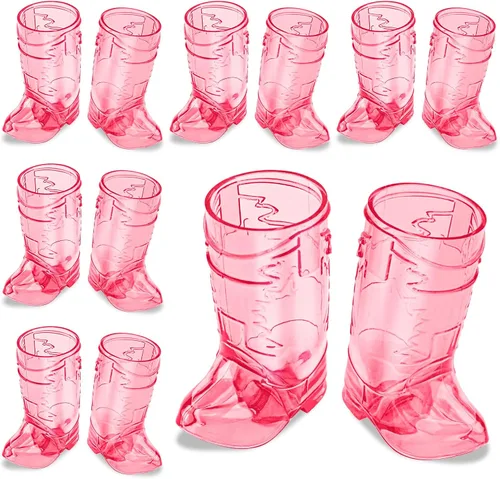 Vista 14 de SAIAOKJ Vasos de Chupito en Forma de Bota de Vaquero, 12 Piezas de 1 Onza Vasos de Chupito Mini de Plástico en Forma de Bota, Vasos de Plástico