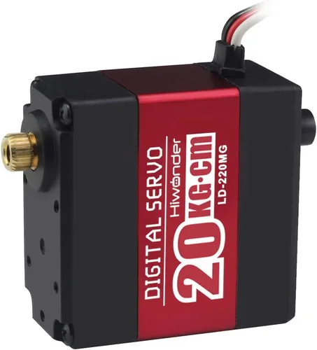 Vista 4 de Servomotores servo RC de 44.1 lbs de alto par con servomotor 25T, rodamiento de bolas dual, caja de aluminio, soporte de metal, dirección