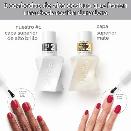 Vista 9 de essie Gel Couture - Capa superior con acabado de grado platino, 0.46 onzas (el embalaje puede variar) (paquete de 2)