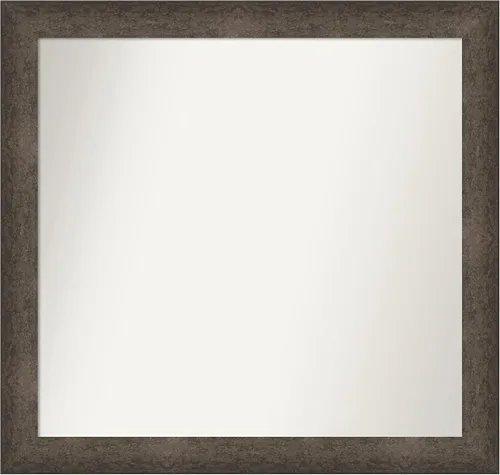 Vista 379 de Amanti Art Espejo de pared personalizado no biselado (25 x 25 pulgadas), marco de bronce acentuado, varios tamaños personalizados, espejo de baño