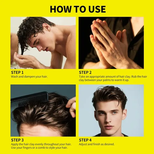 Vista 7 de SEVICH Arcilla para peinar el cabello para hombre, gel para el cabello con acabado mate de fijación fuerte, fórmula vegetal natural, sujeción