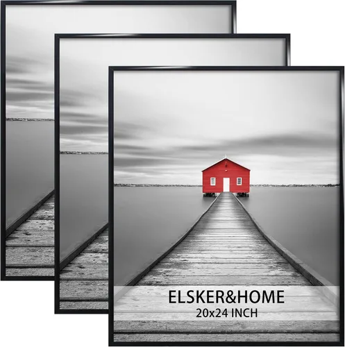 Vista 53 de ELSKER&HOME Marco de póster de 8 x 24 pulgadas, paquete de 3 portarretratos Negro