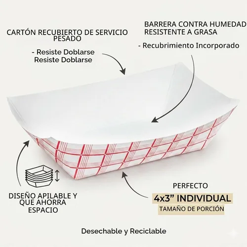 Vista 7 de Angel's Peel Lounge Bandeja de papel desechable para alimentos, bandejas para perros calientes, bandejas para nachos, botes de comida de papel