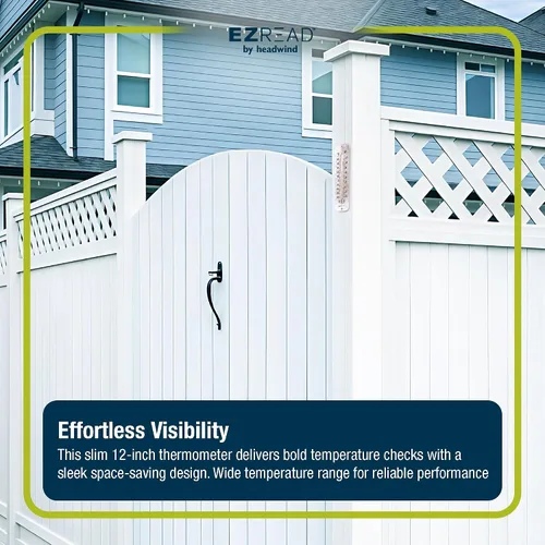 Vista 7 de Headwind EZ Read - Termómetro de metal de aluminio antiguo de 12 pulgadas, duradero, resistente a la intemperie, para interiores y exteriores
