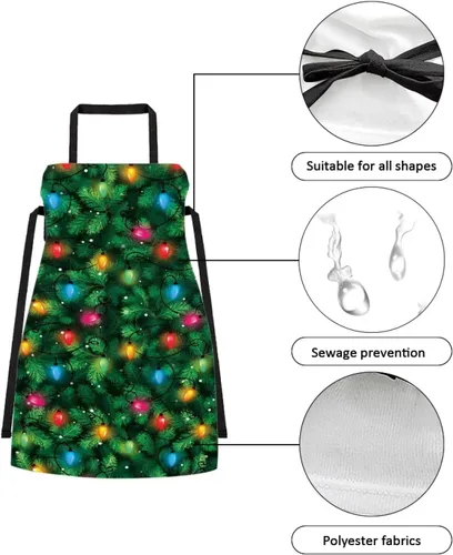 Vista 91 de Dreaweet Delantal de cocina unisex con cuello ajustable de Navidad