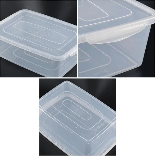 Vista 2 de Caja transparente de 14 cuartos de galón, contenedores de almacenamiento de plástico con tapas, juego de 4