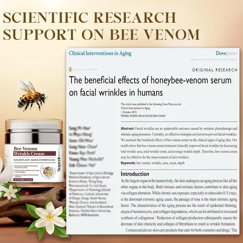 Vista 4 de SupreH Bee Venom Cream Wrinkle Filler: Crema de estiramiento facial instantáneo y crema tensora de ojos con ácido hialurónico niacinamida
