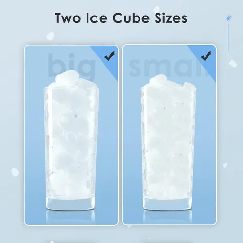 Vista 7 de Xbeauty Máquina de hielo para encimera, máquina de hielo portátil con autolimpieza, 26 libras/24 horas, 9 cubitos de hielo/8 minutos, cuchara