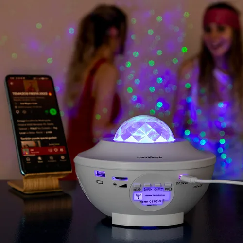 Vista 2 de Proyector LED de Estrellas con Altavoz Sedlay InnovaGoods