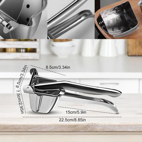 Vista 6 de Extractor de jugo de fruta fresca, exprimidor manual 2026 con agarre ergonómico, exprimidor de limón resistente de aleación de aluminio para limón