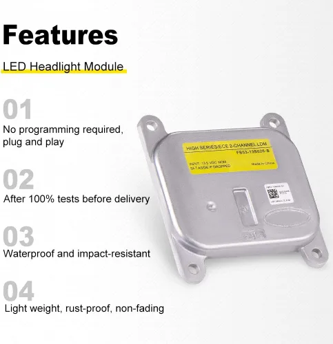 Vista 4 de WMPHE Módulo de faros delanteros compatible con Ford Explorer 2016 2017 2018 2019 Reemplazo para FB53-13B626-B FB5Z-13C788-B, controlador de faros