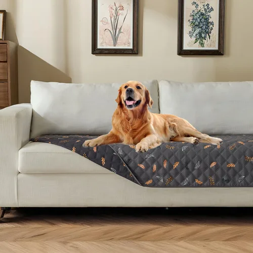 Vista 18 de Funda reversible para cama de perro con forro impermeable, funda deslizable resistente al agua, protector de muebles y manta para mascotas, funda