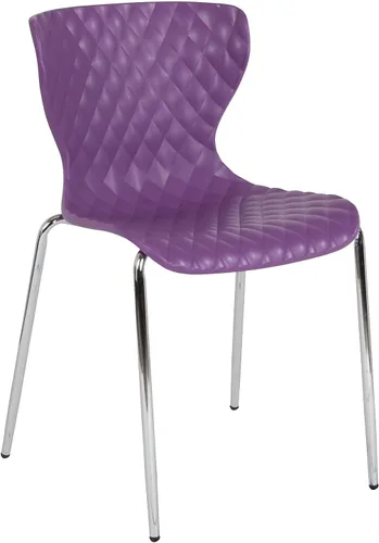 Vista 12 de Flash Furniture Lowell Silla apilable de plástico negro con asiento en cascada