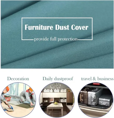 Vista 6 de SUNSURE Funda antipolvo para muebles para sofás, sillas, colchón de tamaño Queen, paño antipolvo para muebles de interior y exterior, cubierta
