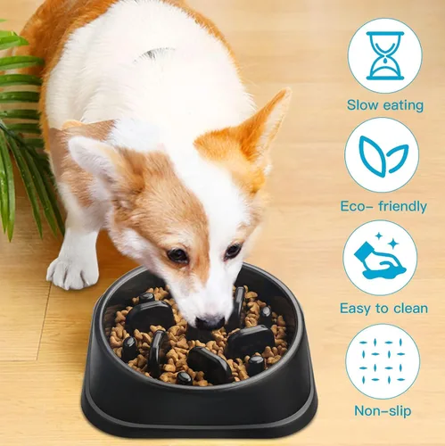 Vista 6 de UPSKY Cuenco de alimentación lenta para perros pequeños con rompecabezas - Antideslizante, antihinchazón, antiasfixia
