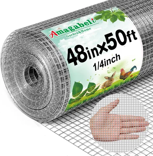 Vista 11 de AMAGABELI GARDEN & HOME Tela de Hardware Negra 1 x 1 pulgada 36 pulgadas x 50 pies Rollo de Malla de Alambre Recubierto de PVC Vinilo 16 Calibre