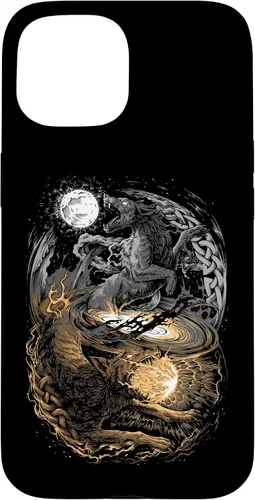 Vista 6 de Funda para iPhone 16 Lobo Viking Wolf Norse Mythology Pagan Ragnarok Wolves