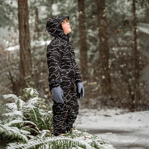 Vista 8 de JAN & JUL Pantalones de lluvia y nieve impermeables para niños, forrados con forro polar