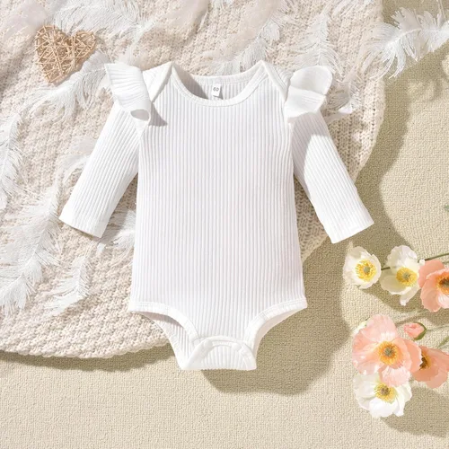 Vista 229 de Aalizzwell Conjunto de mameluco acanalado para bebé recién nacido prematuro para otoño e invierno