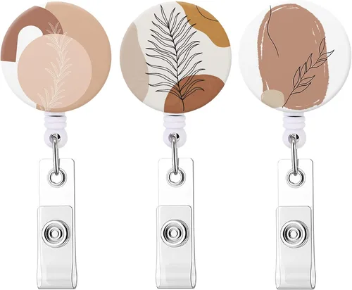 Vista 18 de Carrete retráctil para tarjetas de identificación con clip de cocodrilo resistente para nombre de enfermera, carrete decorativo para tarjetas