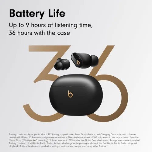Vista 3 de Beats Studio Buds + Auriculares inalámbricos con cancelación de ruido, compatibilidad mejorada con Apple y Android, micrófono integrado