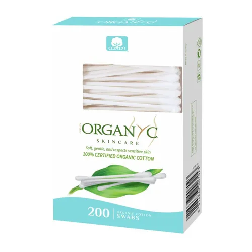 Vista 6 de Organyc - Hisopos de algodón orgánico 100% certificado - Sin materiales hechos a mano, 200 unidades (paquete de 6)
