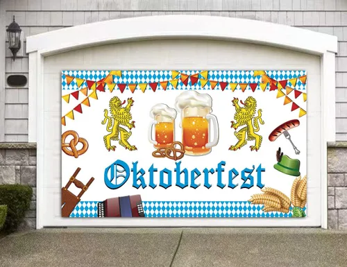 Vista 5 de Hrystarad Pancarta de fondo de Oktoberfest de 6 x 3.6 pies para decoración de festivales de cerveza alemana bávara