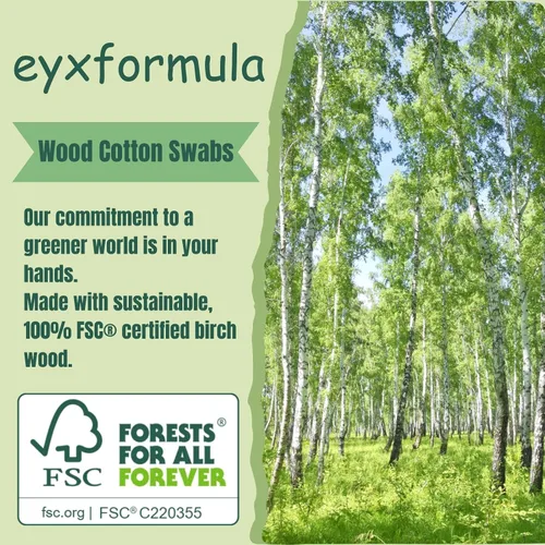 Vista 2 de Eyxformula 1000 unidades de hisopos de algodón puntiagudos, bastoncillos de algodón de 4 pulgadas para microblading con palos de madera, suministros